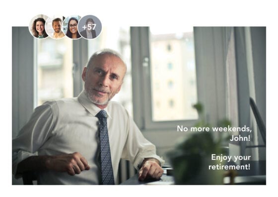 Pensioen met mensen foto's en